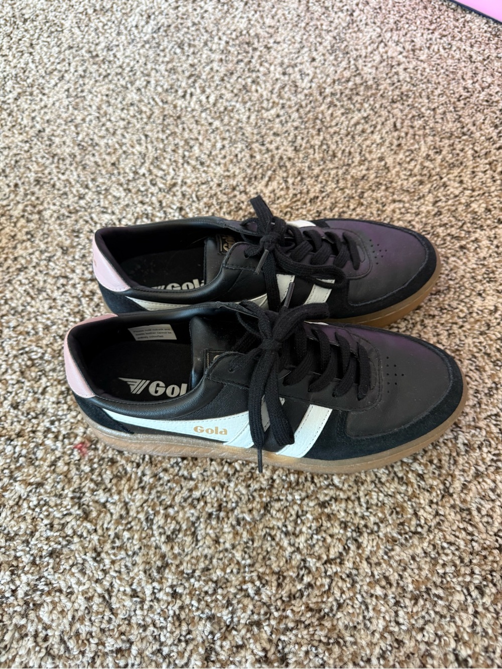 Gola Black, White & Pink Retro-Style Sneakers8